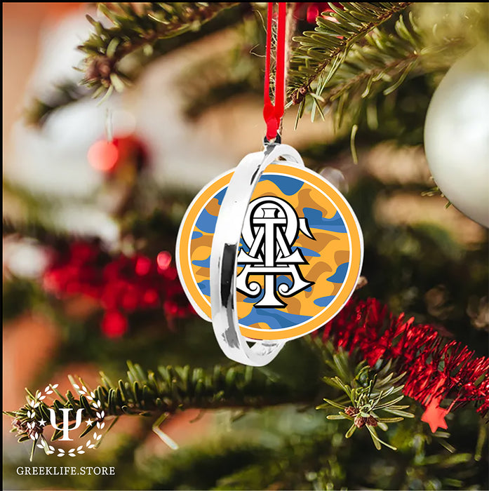 Alpha Tau Omega Christmas Reversible Flat Round Ornament