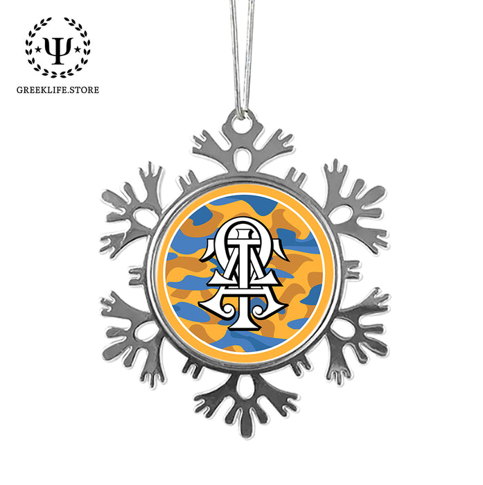 Alpha Tau Omega Christmas Ornament - Snowflake Metal
