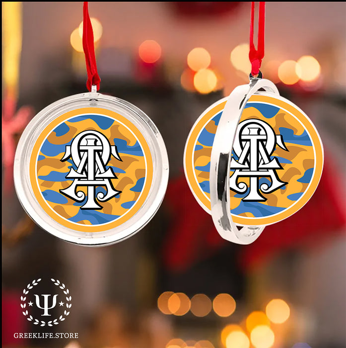Alpha Tau Omega Christmas Reversible Flat Round Ornament