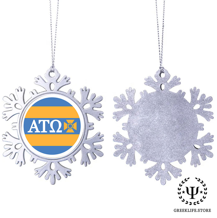 Alpha Tau Omega Christmas Ornament - Snowflake Metal