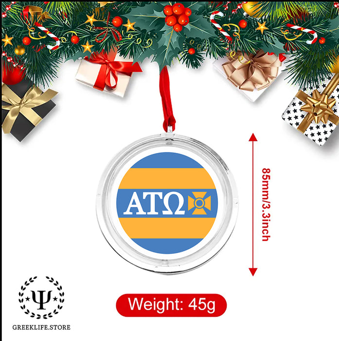 Alpha Tau Omega Christmas Reversible Flat Round Ornament