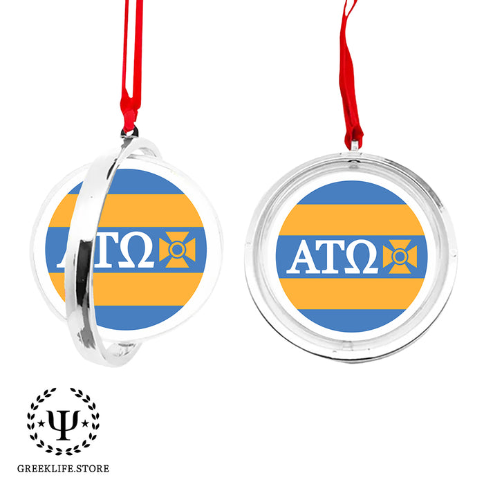 Alpha Tau Omega Christmas Reversible Flat Round Ornament