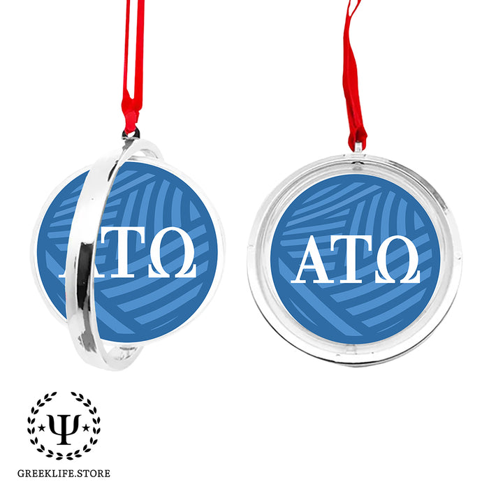 Alpha Tau Omega Christmas Reversible Flat Round Ornament