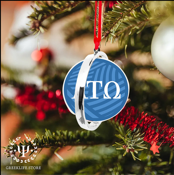 Alpha Tau Omega Christmas Reversible Flat Round Ornament