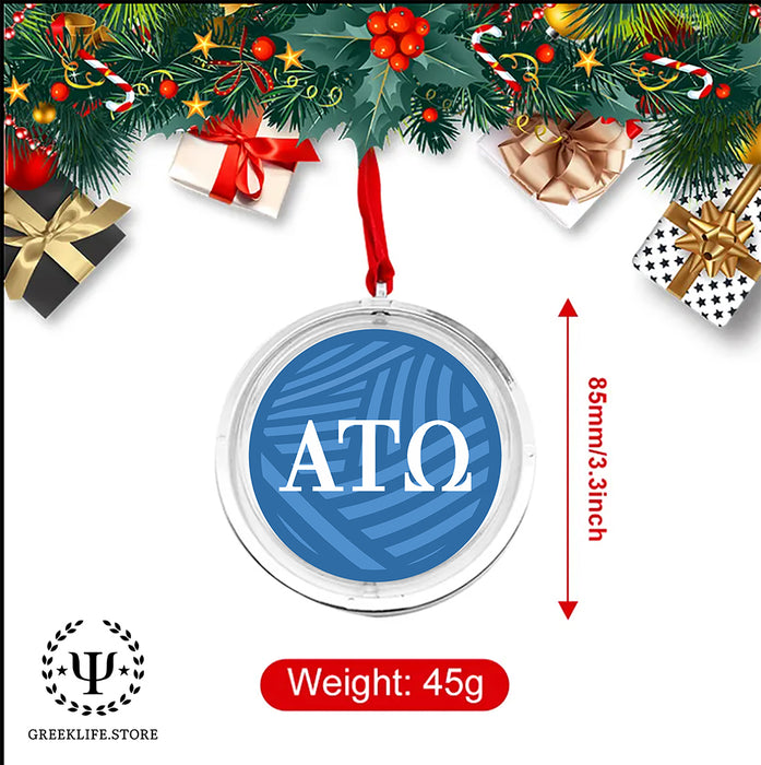 Alpha Tau Omega Christmas Reversible Flat Round Ornament