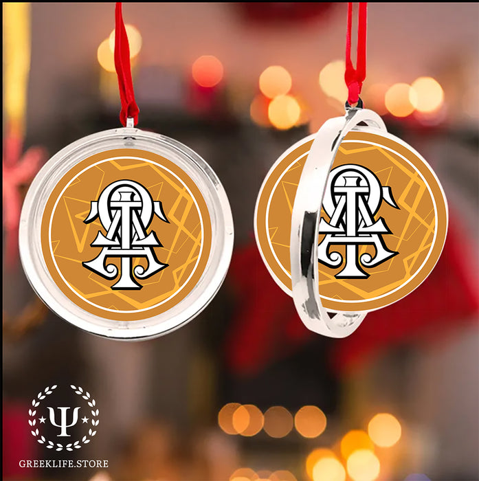 Alpha Tau Omega Christmas Reversible Flat Round Ornament