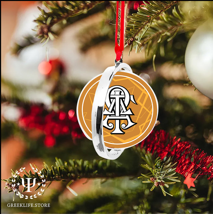 Alpha Tau Omega Christmas Reversible Flat Round Ornament