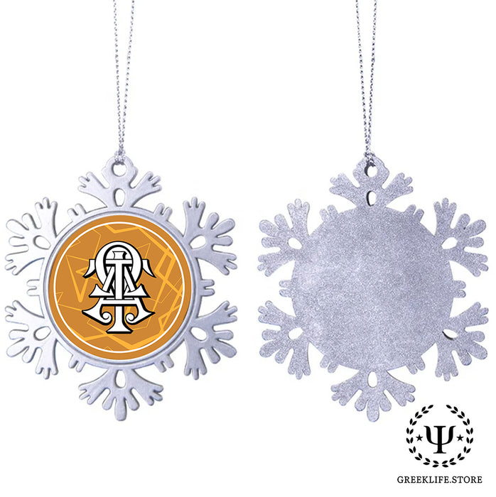 Alpha Tau Omega Christmas Ornament - Snowflake Metal