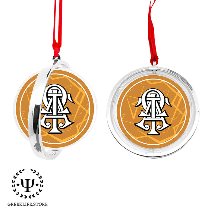 Alpha Tau Omega Christmas Reversible Flat Round Ornament