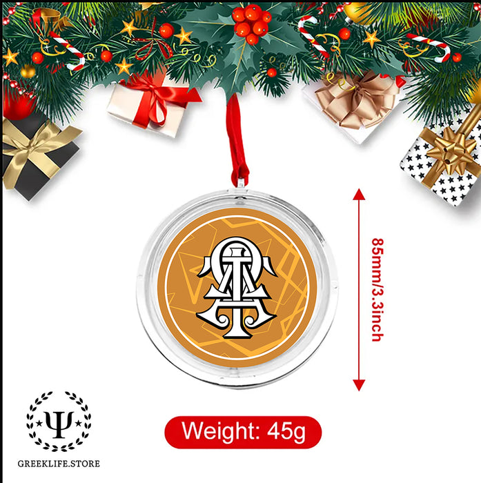 Alpha Tau Omega Christmas Reversible Flat Round Ornament
