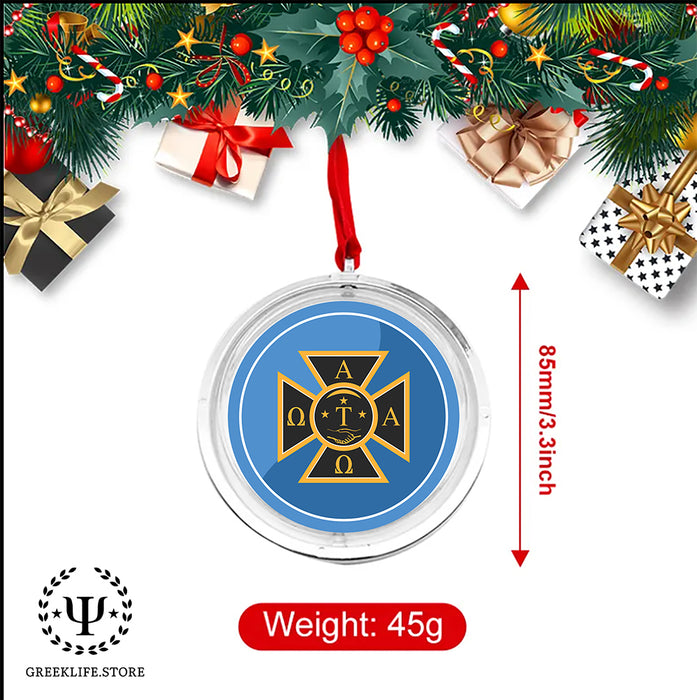 Alpha Tau Omega Christmas Reversible Flat Round Ornament