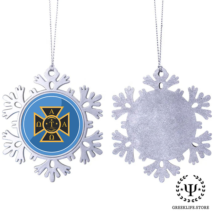 Alpha Tau Omega Christmas Ornament - Snowflake Metal