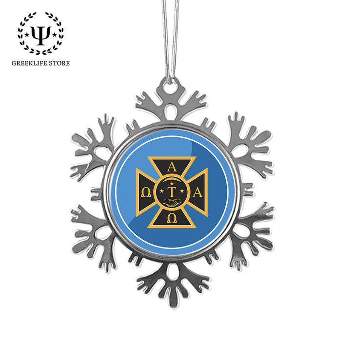 Alpha Tau Omega Christmas Ornament - Snowflake Metal
