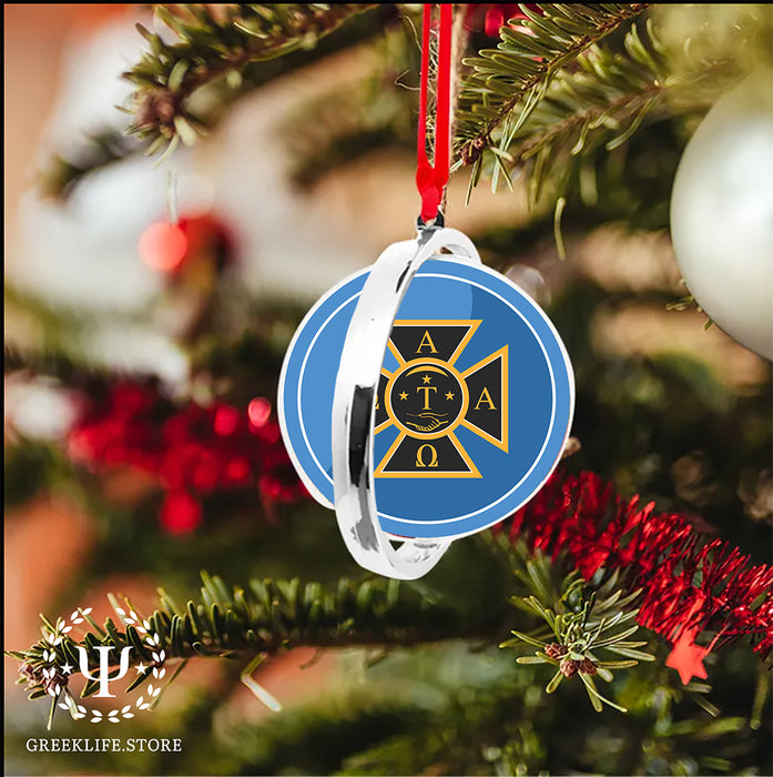 Alpha Tau Omega Christmas Reversible Flat Round Ornament