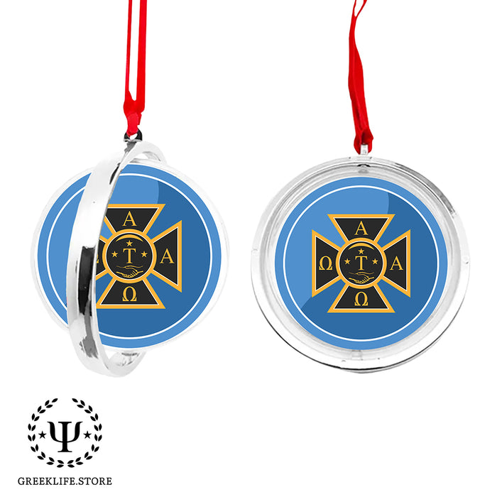 Alpha Tau Omega Christmas Reversible Flat Round Ornament