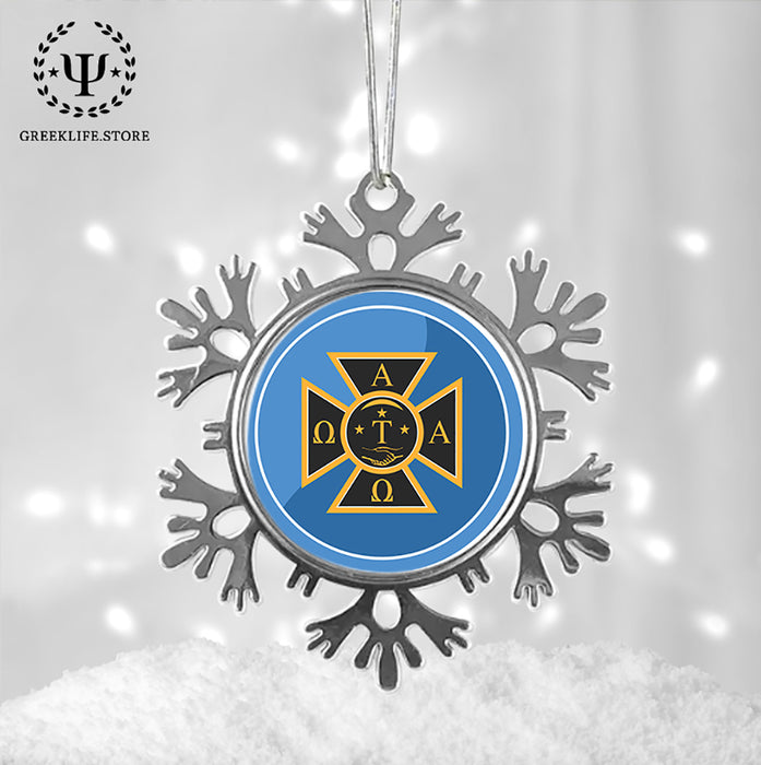 Alpha Tau Omega Christmas Ornament - Snowflake Metal