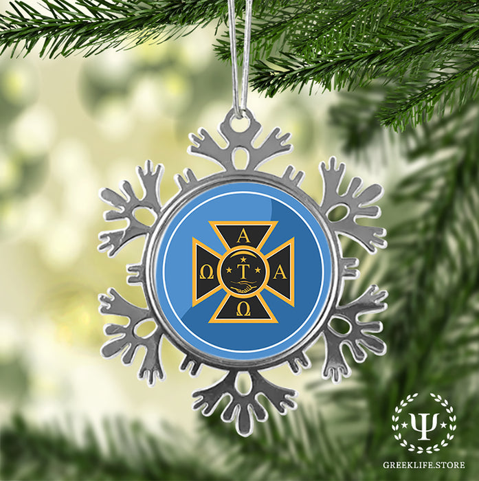 Alpha Tau Omega Christmas Ornament - Snowflake Metal