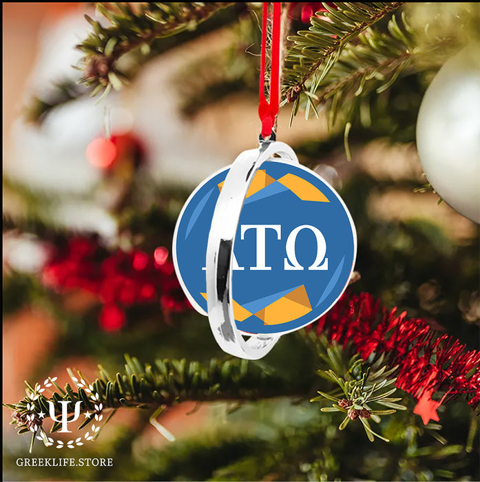 Alpha Tau Omega Christmas Reversible Flat Round Ornament