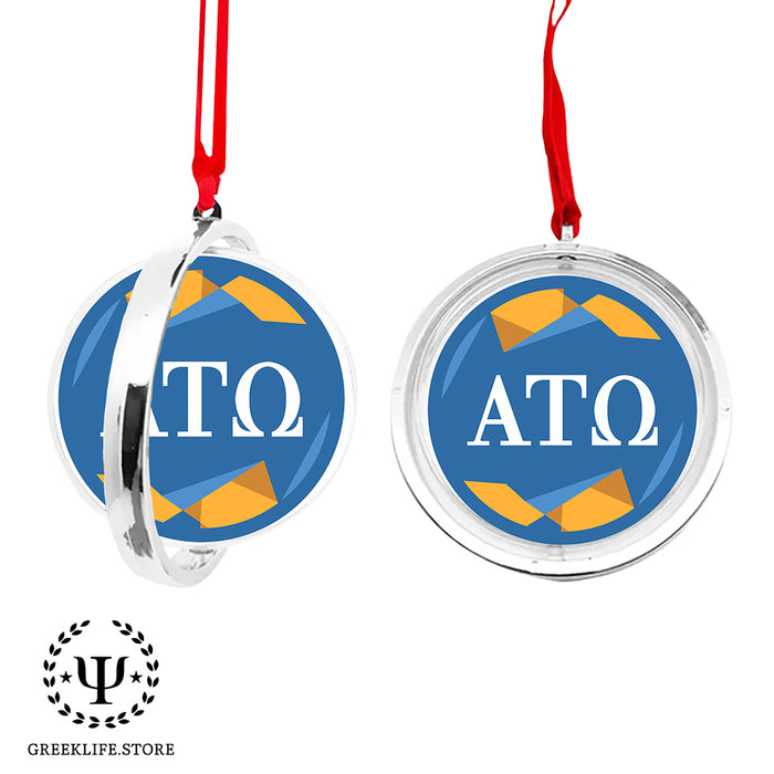 Alpha Tau Omega Christmas Reversible Flat Round Ornament
