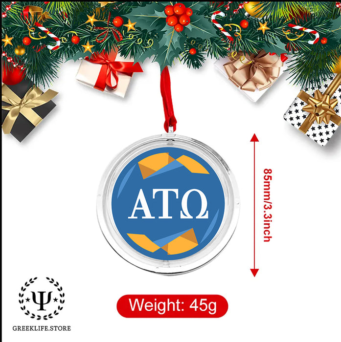 Alpha Tau Omega Christmas Reversible Flat Round Ornament