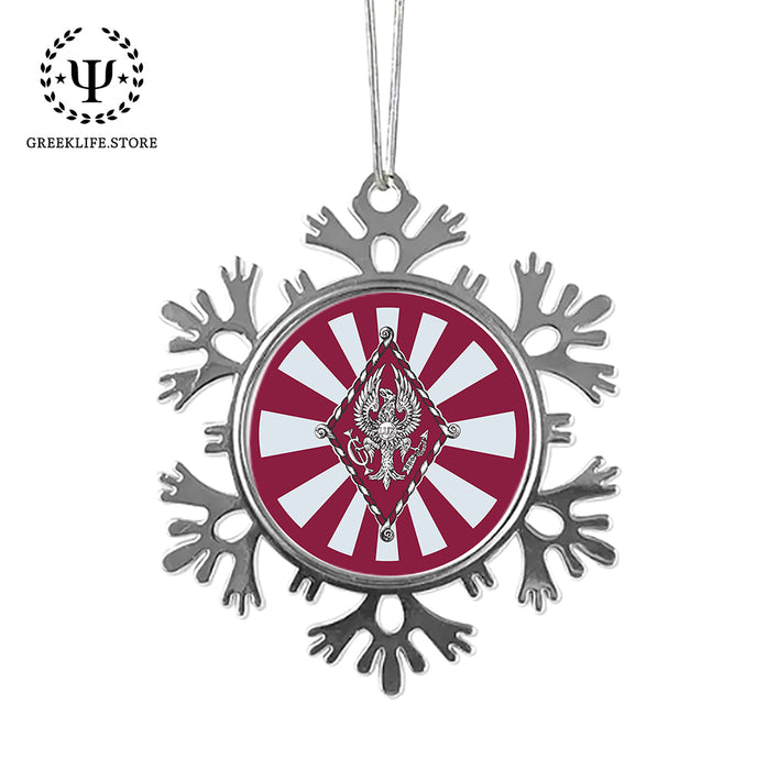 Pi Beta Phi Christmas Ornament - Snowflake Metal
