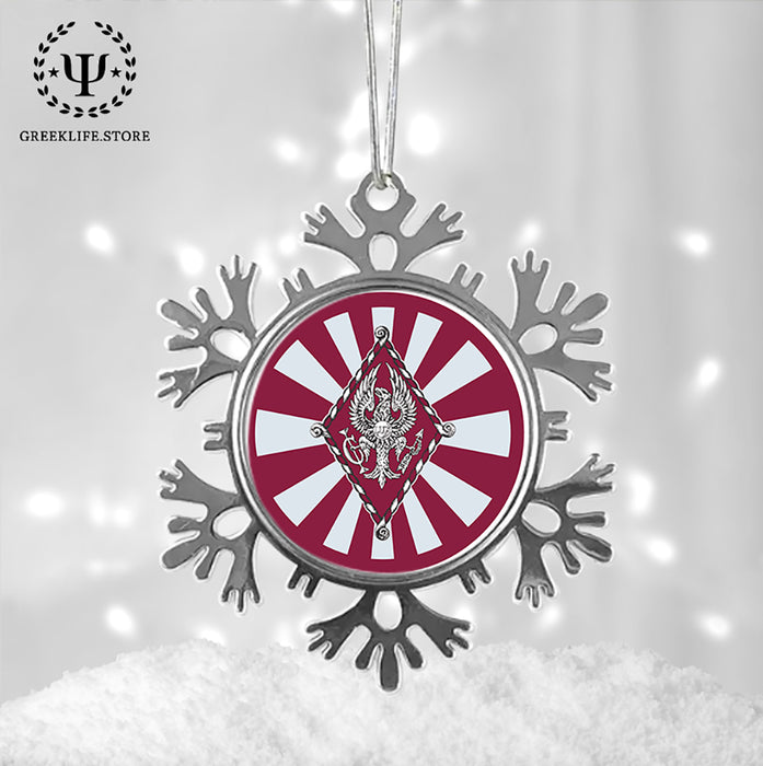 Pi Beta Phi Christmas Ornament - Snowflake Metal