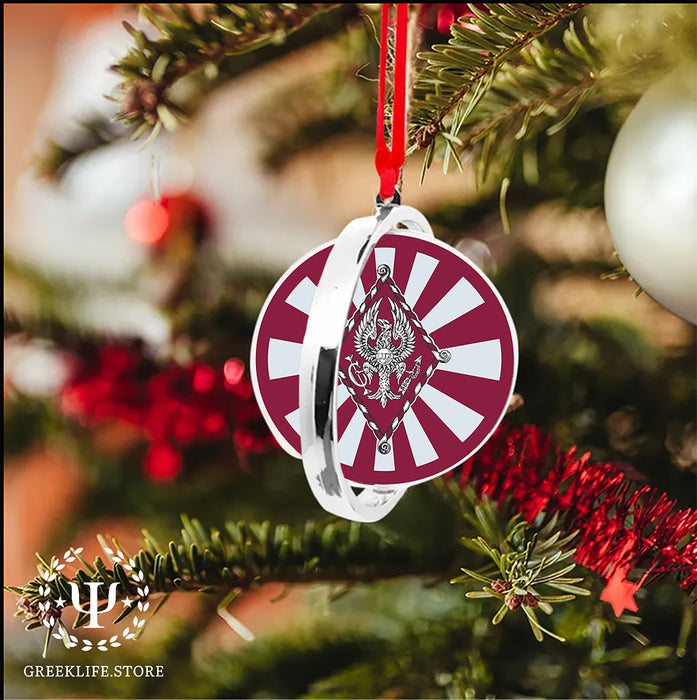 Pi Beta Phi Christmas Reversible Flat Round Ornament