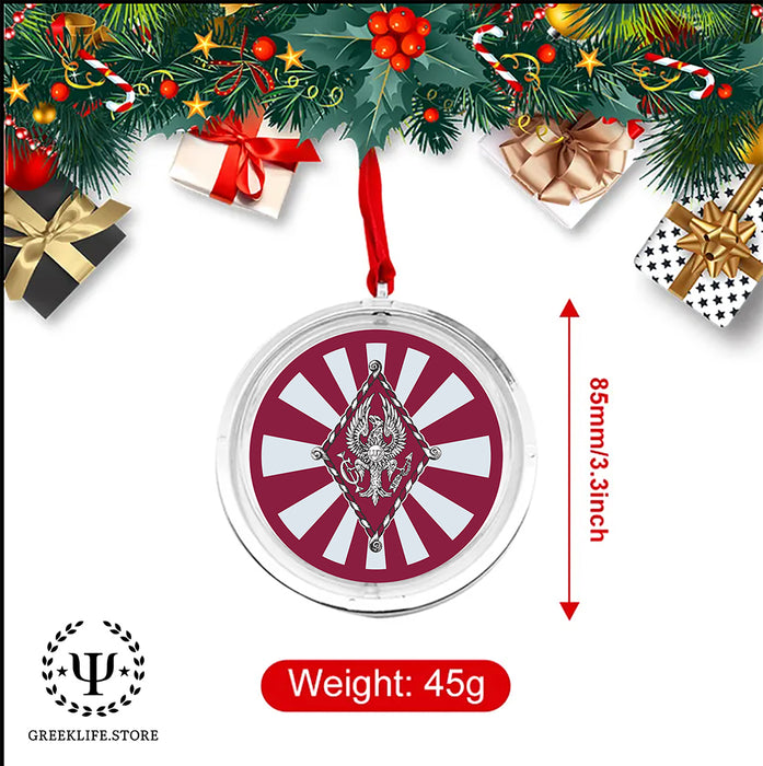 Pi Beta Phi Christmas Reversible Flat Round Ornament