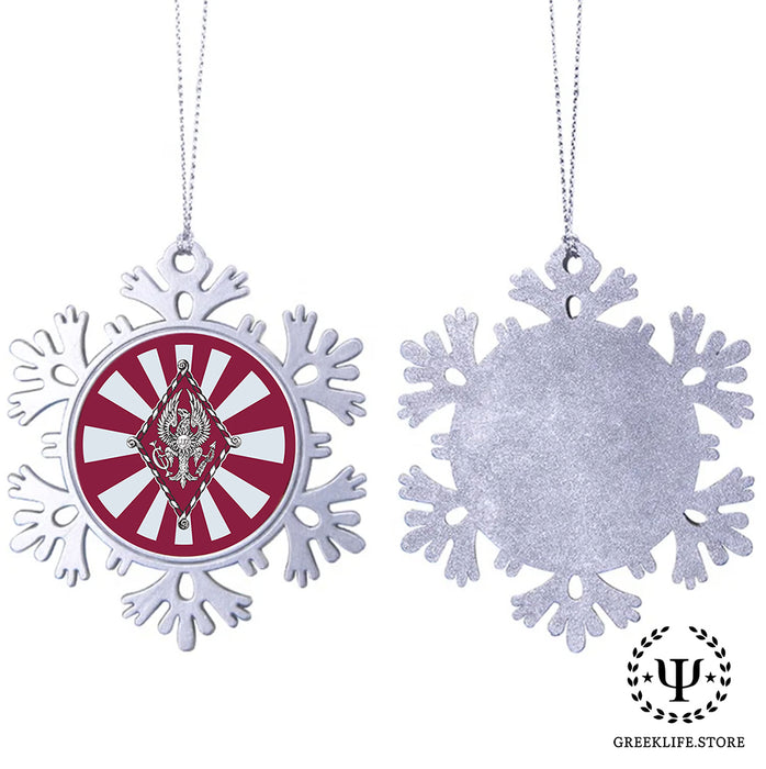 Pi Beta Phi Christmas Ornament - Snowflake Metal