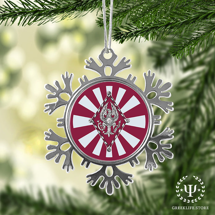 Pi Beta Phi Christmas Ornament - Snowflake Metal