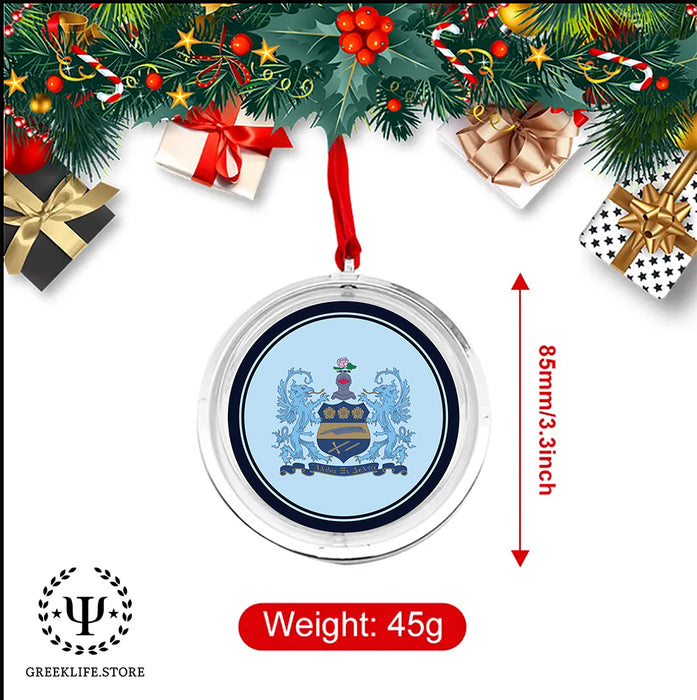 Alpha Xi Delta Christmas Reversible Flat Round Ornament