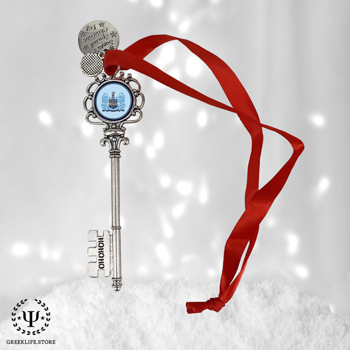Alpha Xi Delta Christmas Ornament Santa Magic Key