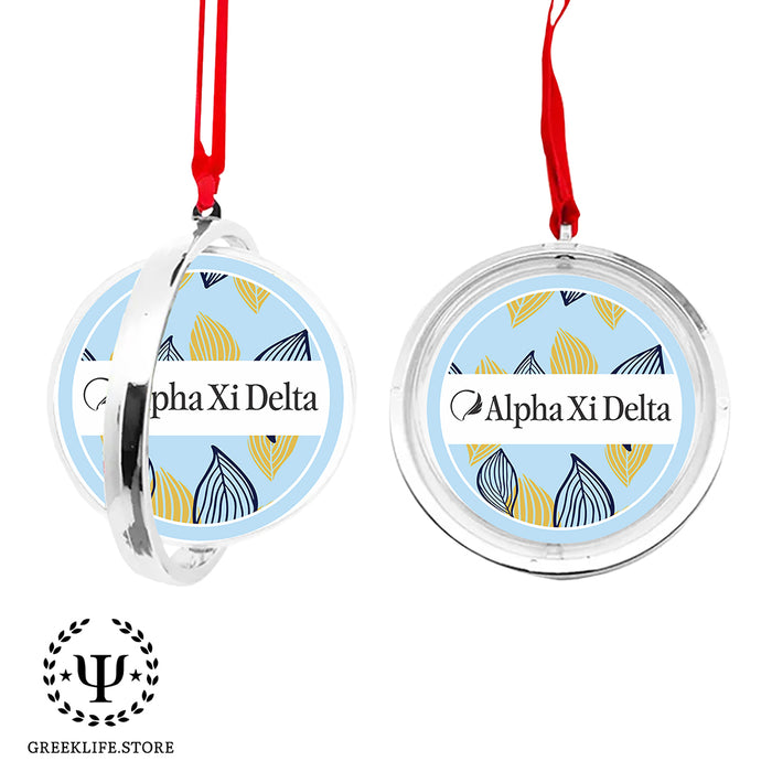 Alpha Xi Delta Christmas Reversible Flat Round Ornament