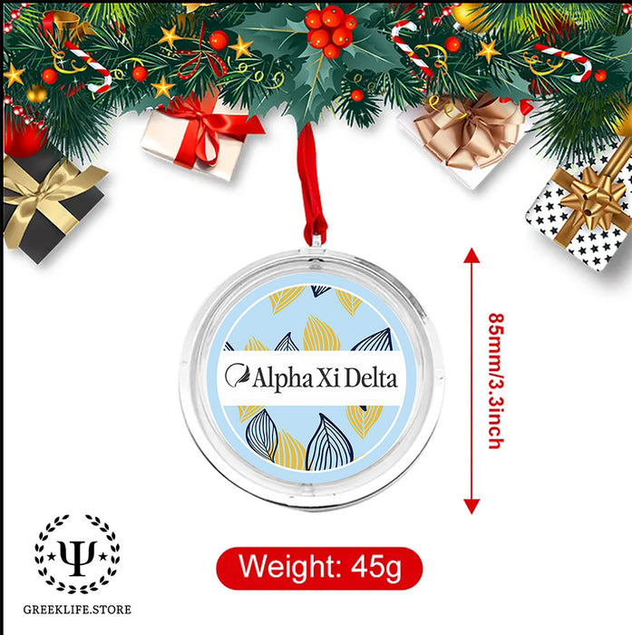 Alpha Xi Delta Christmas Reversible Flat Round Ornament