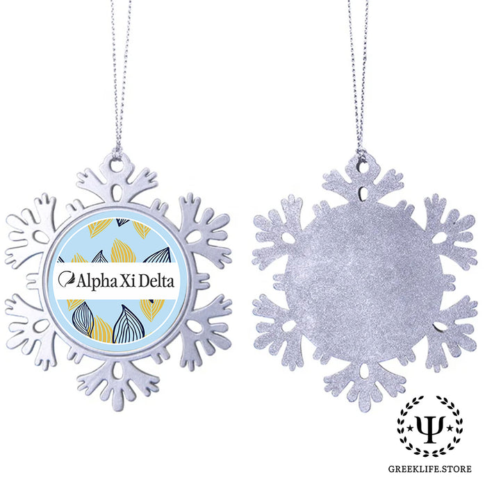Alpha Xi Delta Christmas Ornament - Snowflake Metal