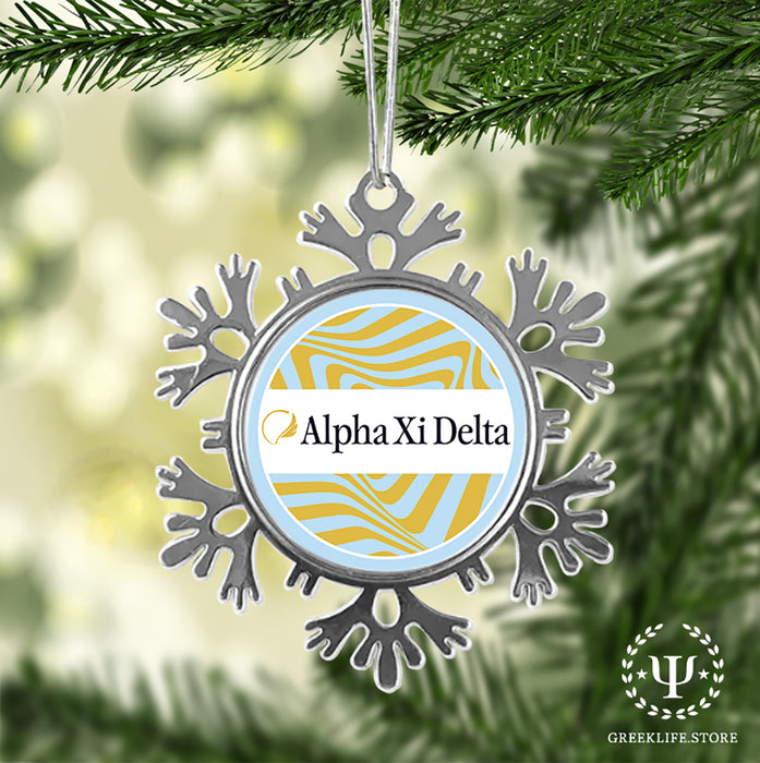 Alpha Xi Delta Christmas Ornament - Snowflake Metal