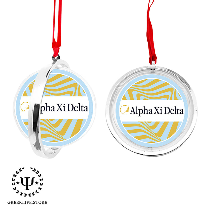 Alpha Xi Delta Christmas Reversible Flat Round Ornament