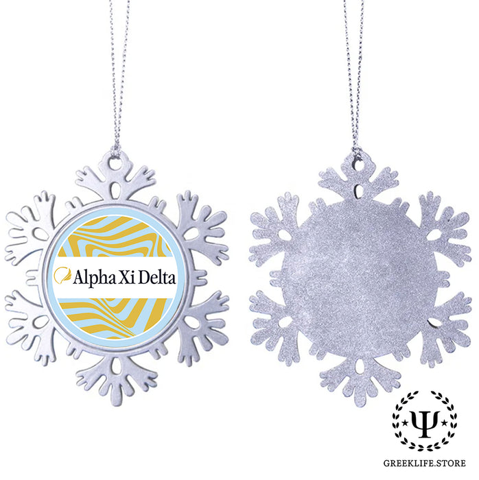 Alpha Xi Delta Christmas Ornament - Snowflake Metal