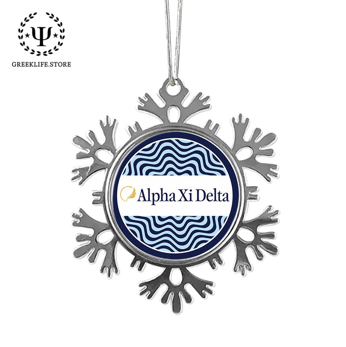 Alpha Xi Delta Christmas Ornament - Snowflake Metal