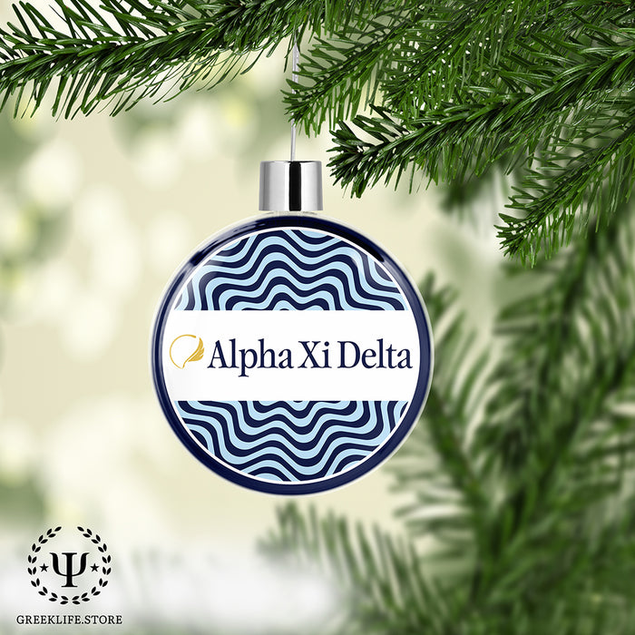 Alpha Xi Delta Christmas Ornament Flat Round