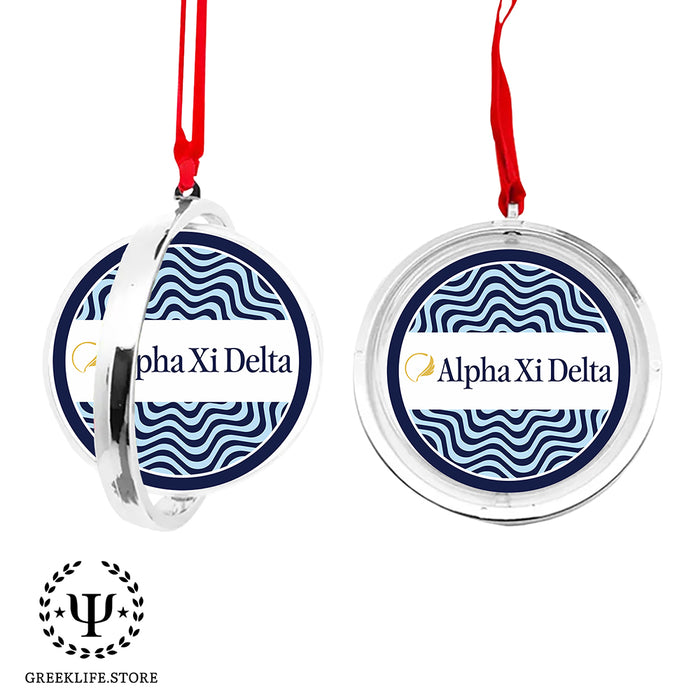 Alpha Xi Delta Christmas Reversible Flat Round Ornament