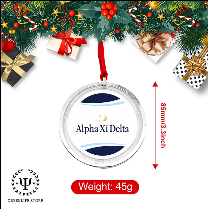 Alpha Xi Delta Christmas Reversible Flat Round Ornament