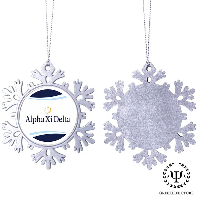 Alpha Xi Delta Christmas Ornament - Snowflake Metal