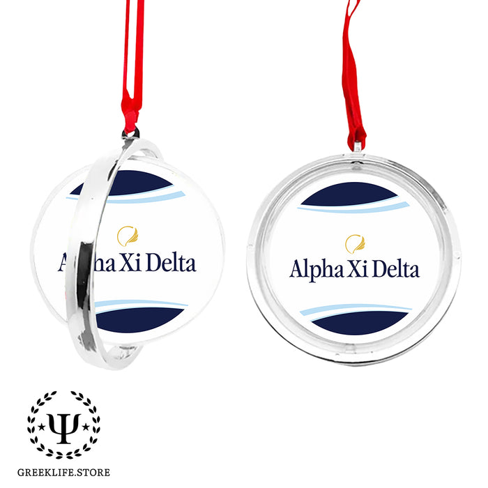 Alpha Xi Delta Christmas Reversible Flat Round Ornament