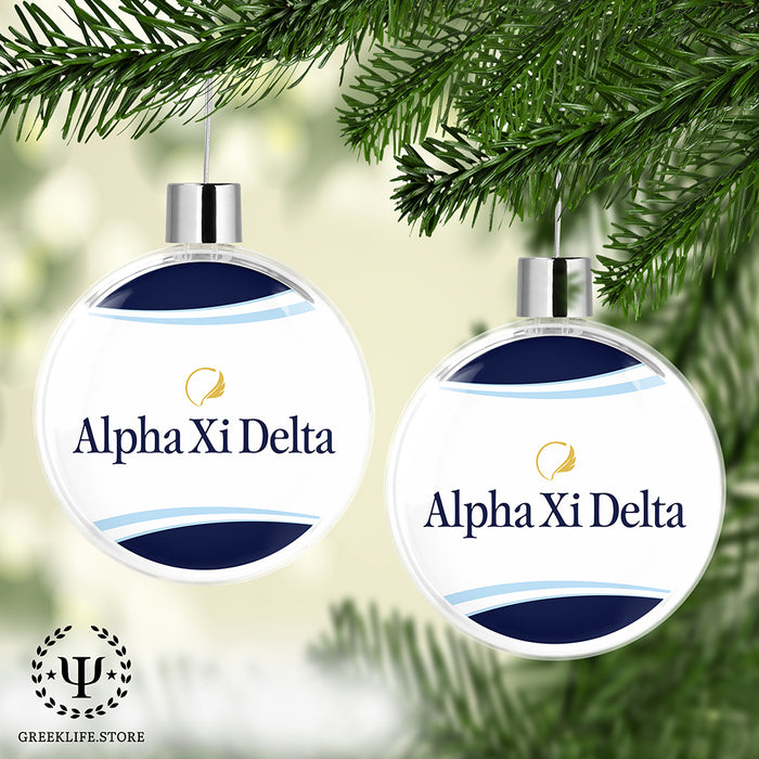 Alpha Xi Delta Christmas Ornament Flat Round