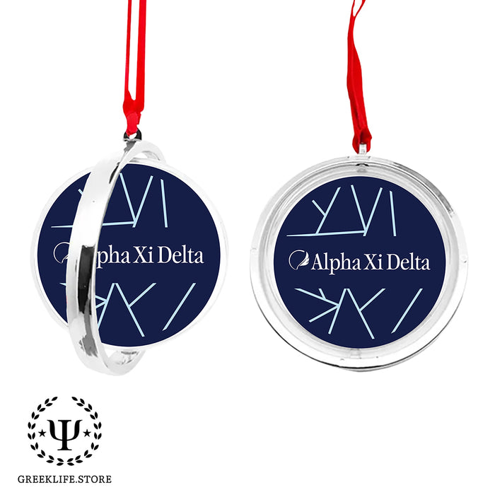 Alpha Xi Delta Christmas Reversible Flat Round Ornament