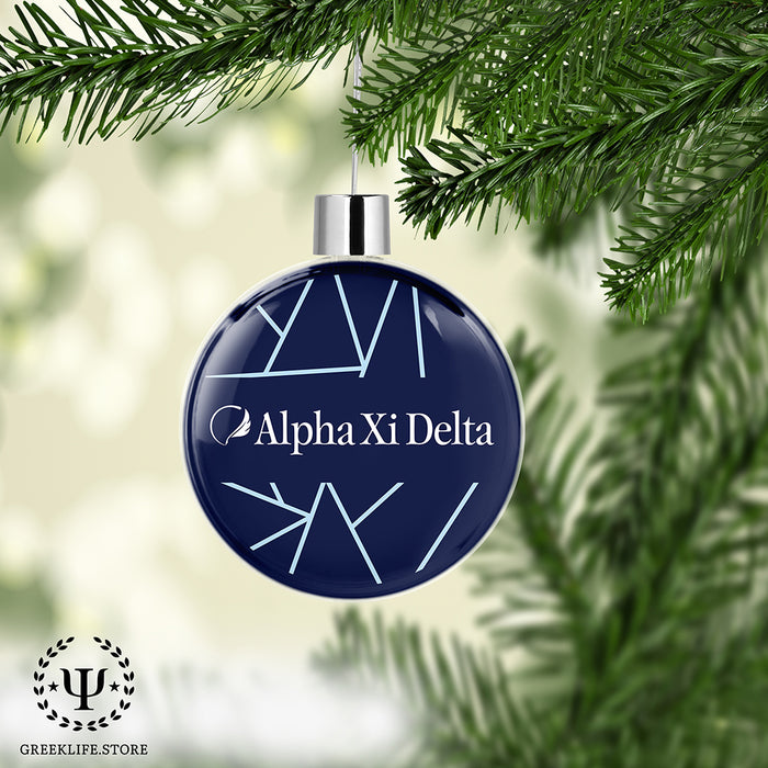 Alpha Xi Delta Christmas Ornament Flat Round