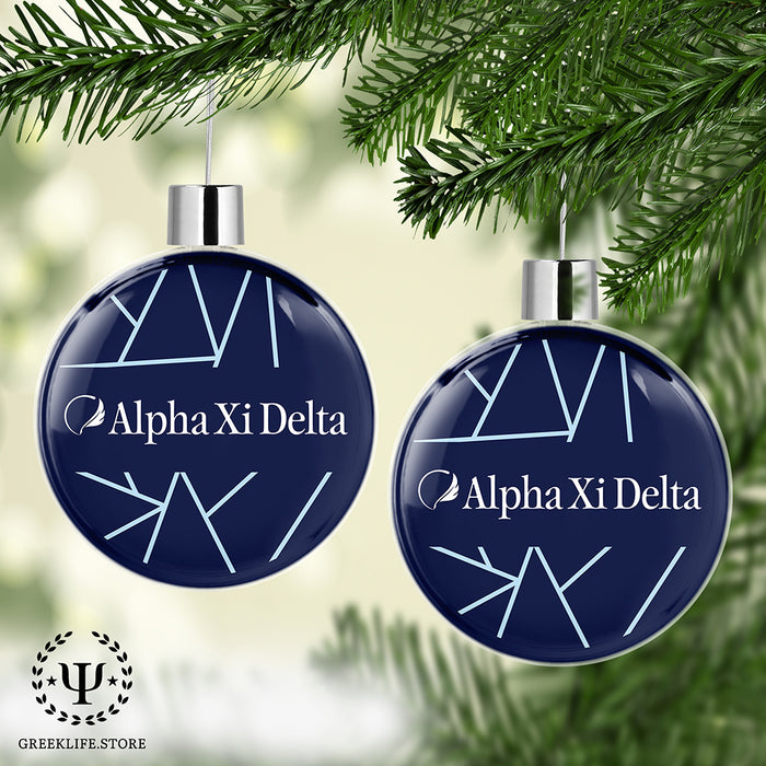 Alpha Xi Delta Christmas Ornament Flat Round