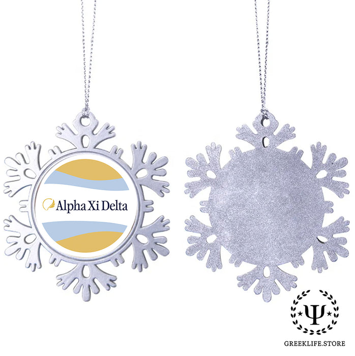 Alpha Xi Delta Christmas Ornament - Snowflake Metal