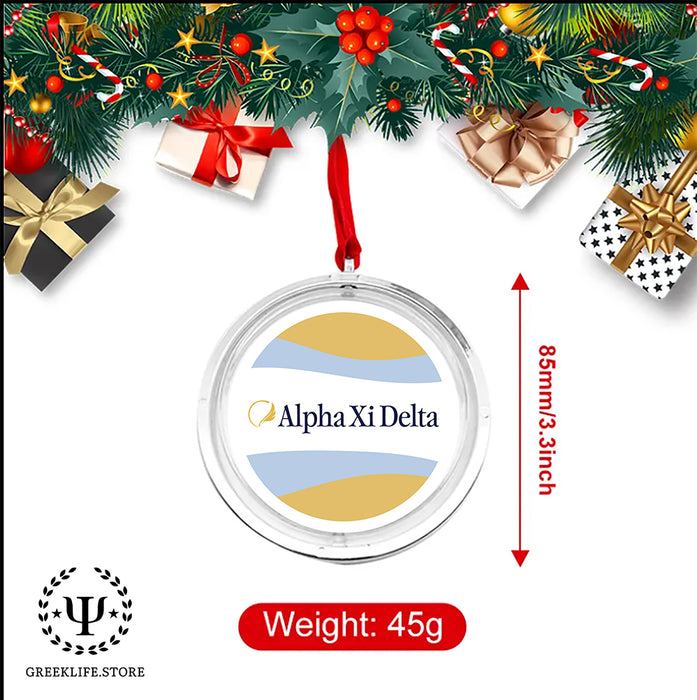 Alpha Xi Delta Christmas Reversible Flat Round Ornament